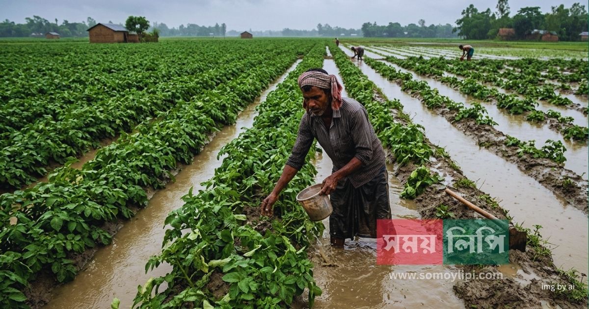 somoylipi.com website banner রংপুরে প্রথম বৃষ্টিতেই ডুবল আলুক্ষেত চরম বিপাকে আলুচাষিরা