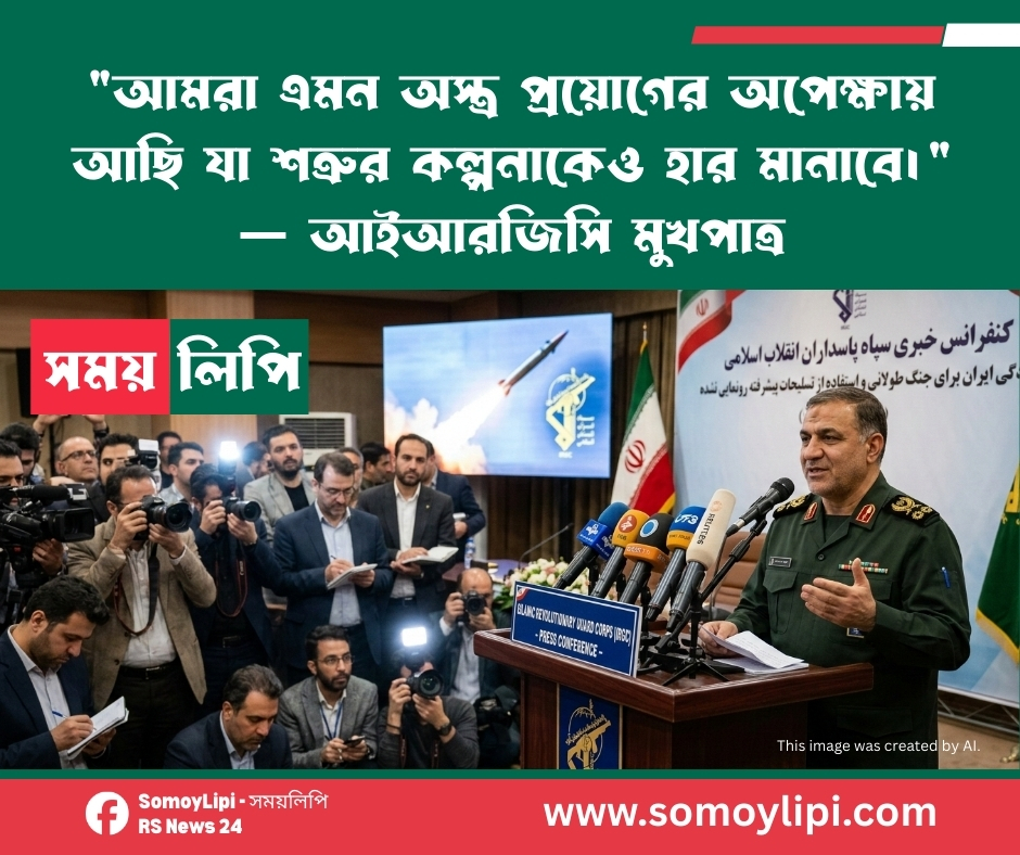 আমরা এমন অস্ত্র প্রয়োগের অপেক্ষায় আছি যা শত্রুর কল্পনাকেও হার মানাবে। — আইআরজিসি মুখপাত্র