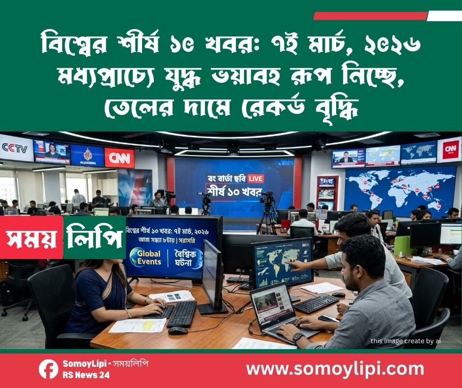 বিশ্বের শীর্ষ ১০ খবর ৭ই মার্চ, ২০২৬